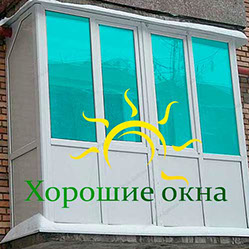 Балкон до пола "Француз" 2 створки "Хорошие окна" по цене производителя на сайте компании Good-okna-64.ru